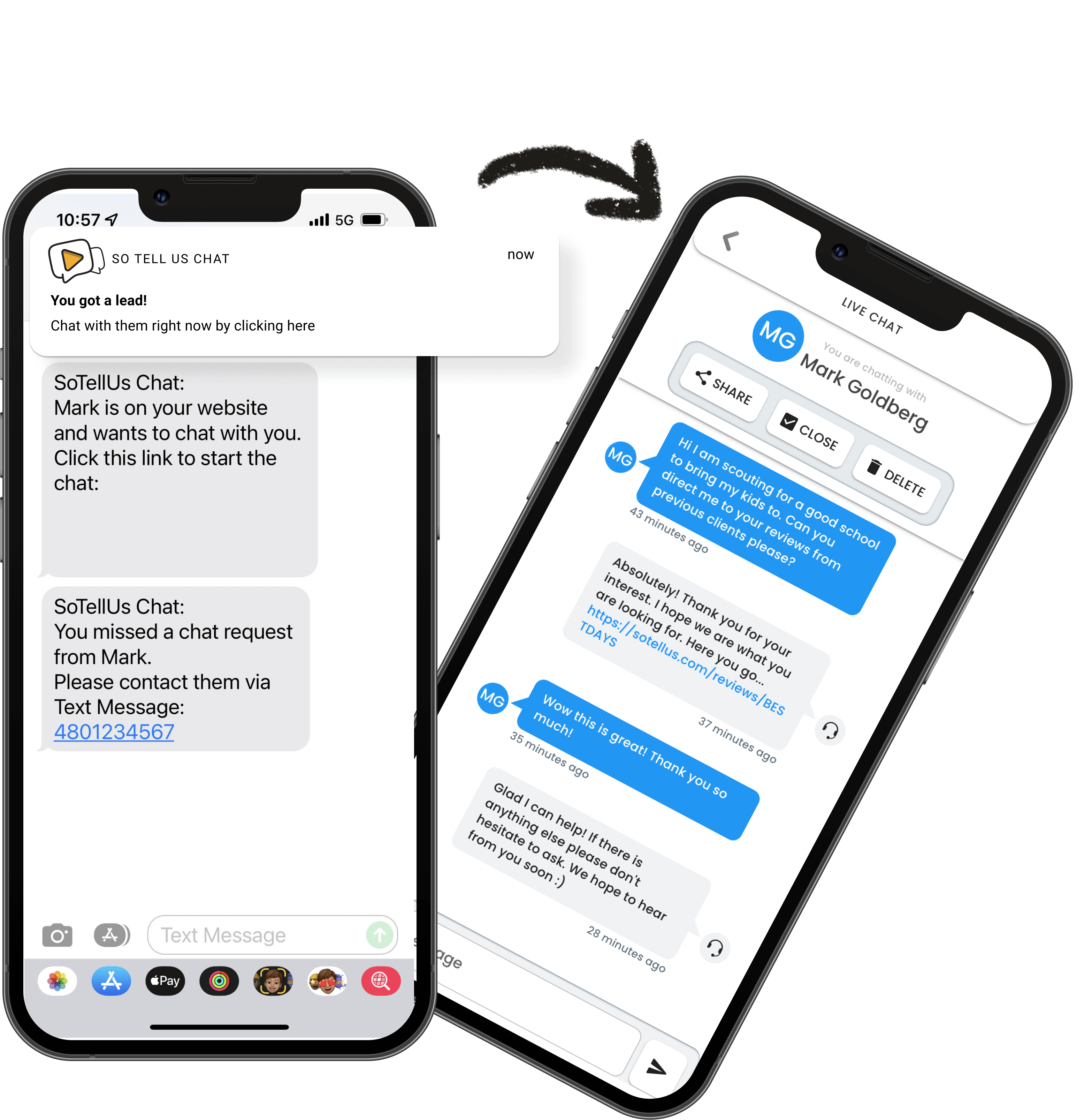 Receive notifications with SoTellUs Chat